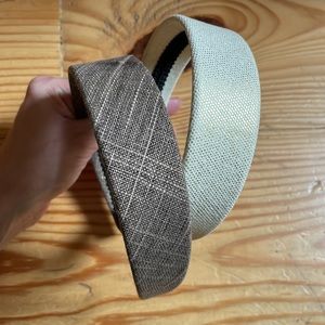 Set of two metallic headbands brown bronze cream gold preppy pretty headband